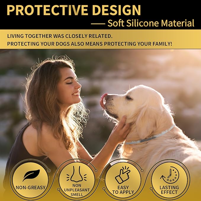 4 Pack Flea Collar for Dogs, 32 Months Flea and Tick Prevention for Dogs, Waterproof Dog Flea Collar, Dog Flea and Tick Treatment, Adjustable Flea and Tick Collar for Dogs Puppy-Black&Gray