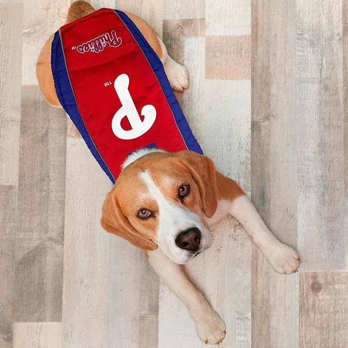 Pets First MLB Philadelphia Phillies Puffer Vest for Dogs & Cats, Medium. Warm, Cozy, & Waterproof Dog Coat, for Small & Large Dogs/Cats. Best MLB Licensed PET Warming Sports Jacket (PHP-4081-MD)