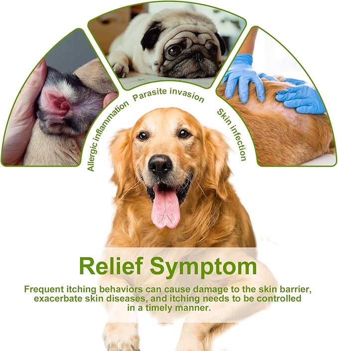Dog Allergy Relief Chews-Dog Itching Skin Relief Pills -Salmon Oil & Probiotics for Skin Health & Immunity Boost, Supporting Seasonal Allergies & Hot Spot Treatment