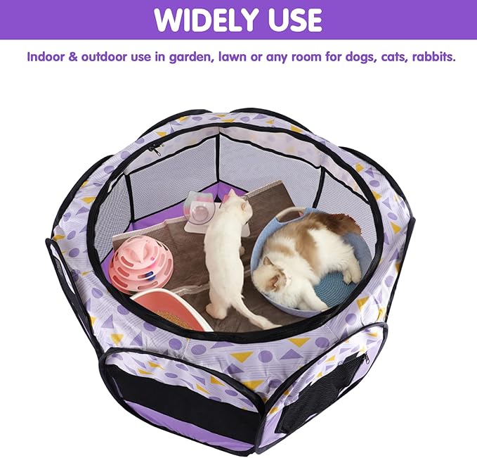 Portable Dog Cat Playpen Small Dog Puppy Kitten Play Pens Indoor Pop Up Travel Dog Pen for Outdoor Camping Use