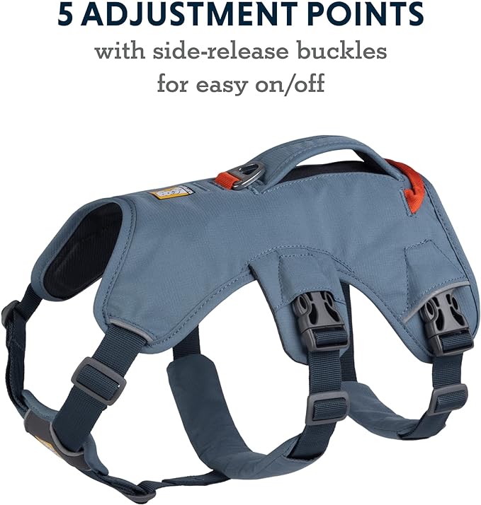 Ruffwear, Web Master, Multi-Use Support Dog Harness, Hiking and Trail Running, Service and Working, Everyday Wear, Slate Blue, Small