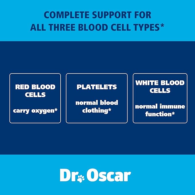 3in1 Blood Aid, Immunity & Energy for Dogs, Iron Supplement for Dogs, Helps Maintain Blood Health, Normal Red Blood Cells Levels & Normal Clothing Function, Iron for Dogs, Dog Iron Supplement