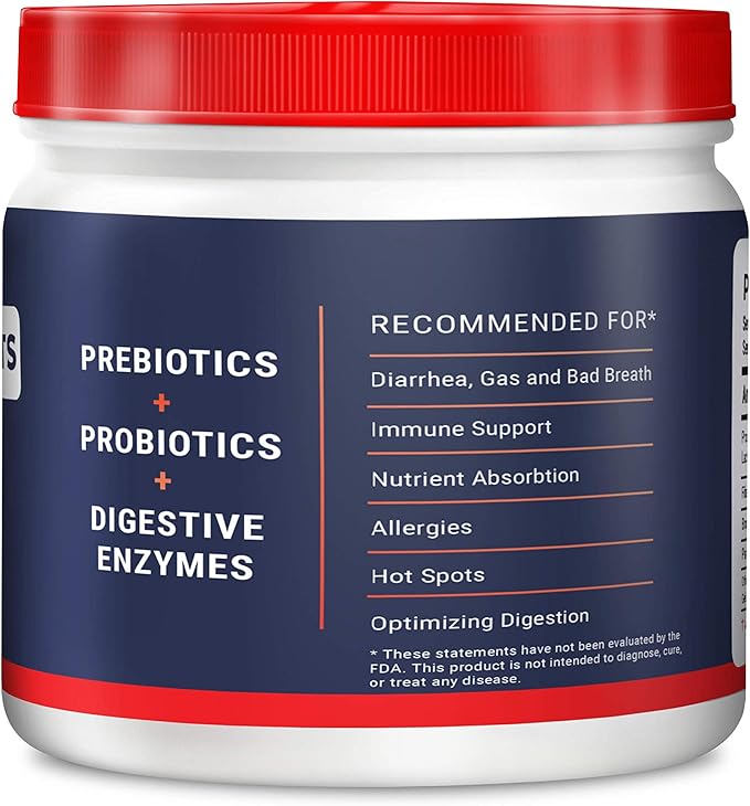 Digestive Enzymes and Probiotic for Pets (Dogs, Cats, Rabbits and More, 125 mg, 120 servings) by Geneflora for Pets Pack of 2