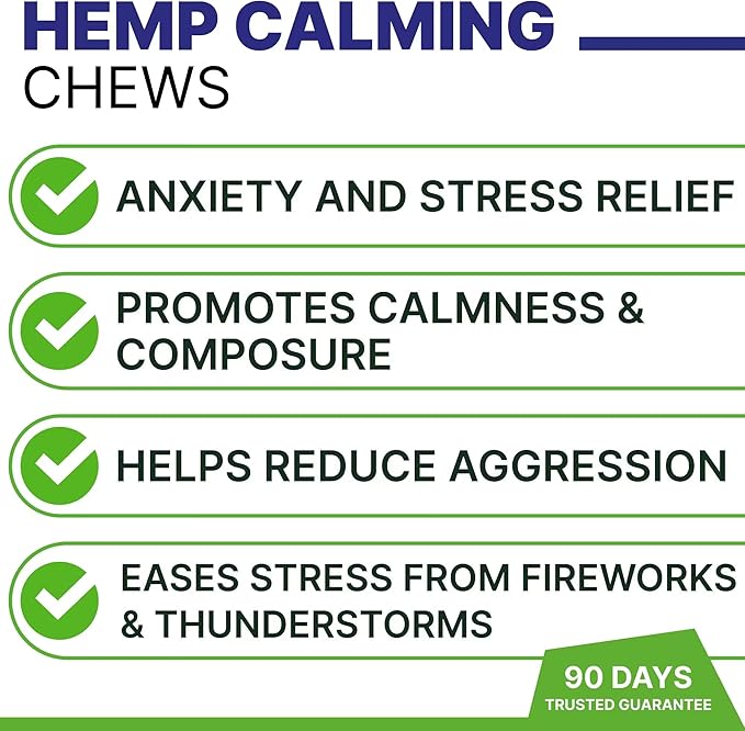 ADVANCED Hemp Calming Chews for Dogs - Dog Calming Chews - 120 Anxiety Relief Treats - Hemp Oil - Dog Calming Treats - Sleep Calming Aid - Calming Hemp Treats for Joint Health