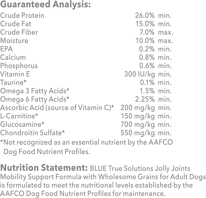 Blue Buffalo True Solutions Jolly Joints Natural Mobility Support Adult Dry Dog Food, Chicken 11-lb