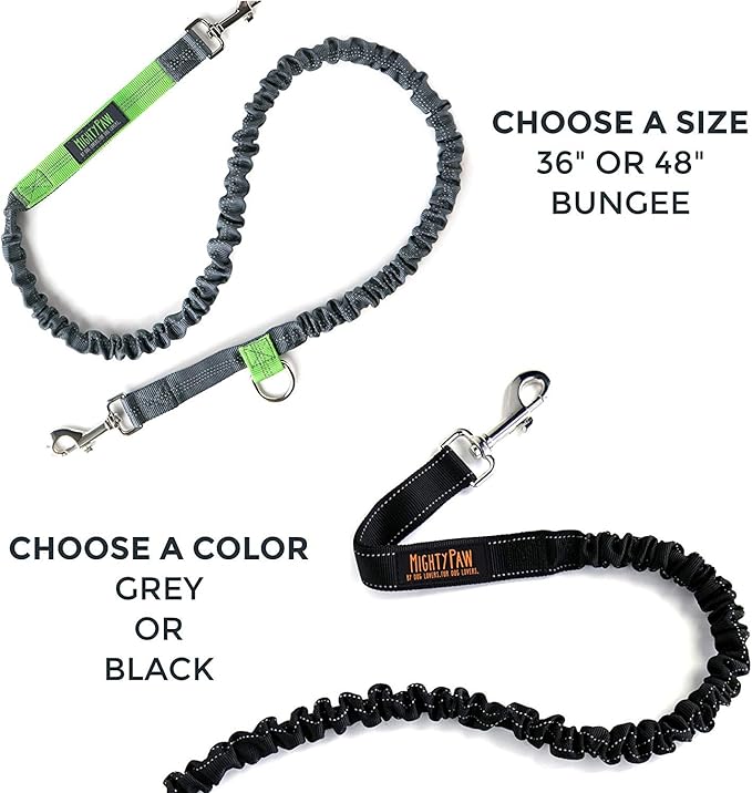 Mighty Paw Hands Free Dog Leash | Bungee Waist Leash for Dog Walking. Dog Running Leash Hands Free. Hands Free Leash for Large Dogs, Medium & Small Dogs. Dog Leash Waist Belt (36" - 48") Up To 150 lbs
