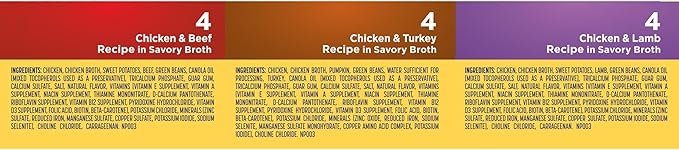 Nature’s Recipe Grain Free Wet Dog Food, Chicken, Beef, Turkey & Lamb Variety Pack, 2.75 Ounce Cup (Pack of 24)