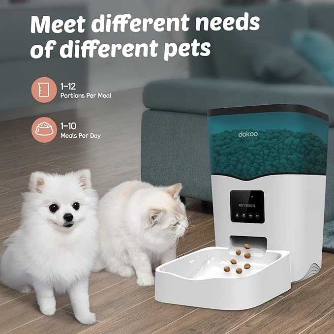 Automatic Cat Feeders, App Control Smart Pet Food Dispenser with Portion Control&Timer Setting, Auto Dog Feeder 1-10 Meals, Voice Record, Small & Medium Pets,2.4G Wi-Fi ONLY, 3L/13cup (Green)