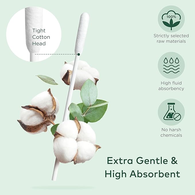 Cotton Swabs for Dogs and Cats - Cat & Dog Ear Cleaner Long Cotton Swab - Extra Long Stick, Cat & Dog Ear Cleaning Kit for Puppies and Pets, Multipurpose Pet Cotton Swabs for Ears (200 buds)