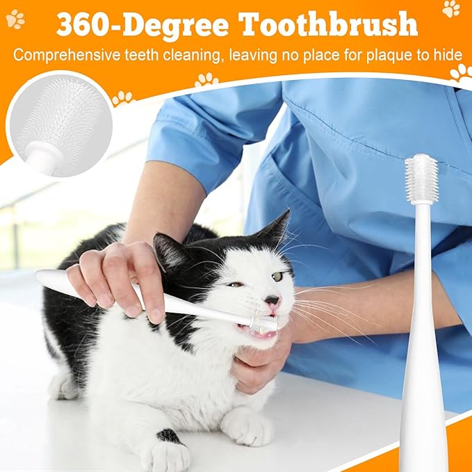 Dog Toothbrush 3PCS Cat Toothbrush, Ultra Soft Bristles Cat Tooth Brush for Dog Cat Dental Care Puppy Tooth Brushing Kit Kitten Toothbrush for Pet Teeth Plaque Cleaning Protecting Pet Dental