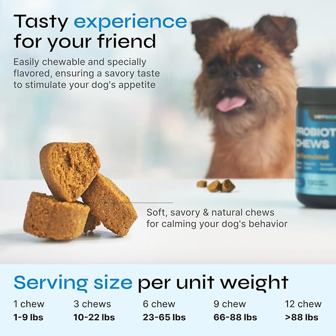 Duck-Flavored Canine Probiotics Chewables - Digestive Support and Immune System Maintenance, Gut Health