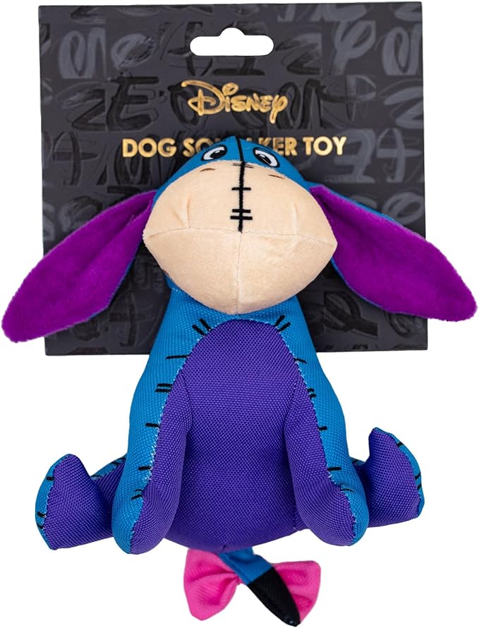 Buckle-Down Disney Dog Toy, Winnie The Pooh Eeyore Sitting Pose Blue Pet Toy, Ballistic Nylon Plush
