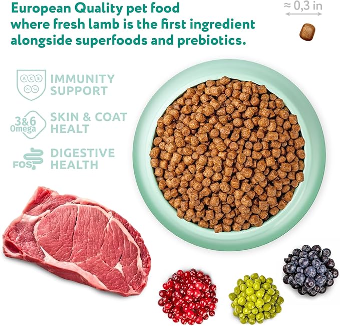 OPtimeal Puppy Dog Food - Proudly Ukrainian - Delicious Puppy Food Dry Recipe with Skin and Digestive Support for Small and Toy Breed Puppies (8.8 Pound (Pack of 1), Lamb & Rice)