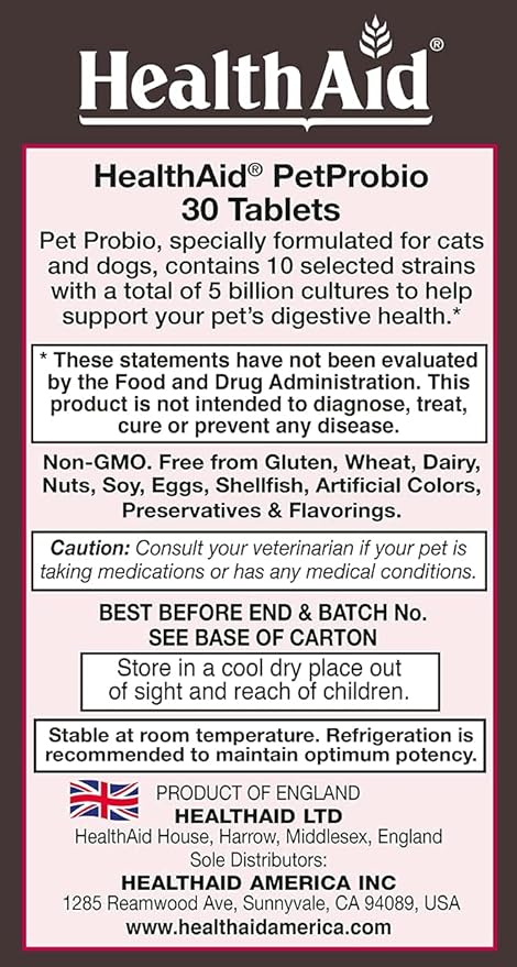 PetProbio, 5 Billion with Probiotic, 10 Strains, 30ct, Once Daily for Cats and Dogs, Helps with Pet’s Digestive Health, Natural Beef, Liver, & Bacon Flavor