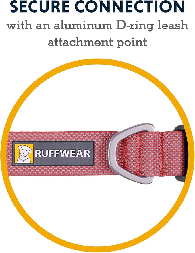 Ruffwear, Hi & Light Dog Collar, Minimal and Ultralight Collar for Everyday Walks and Runs, Salmon Pink, 11"-14"
