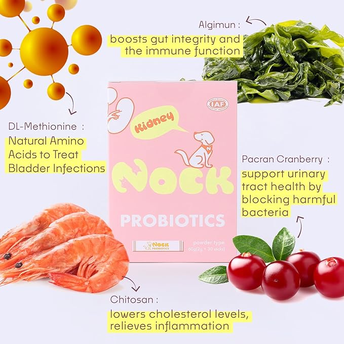NOCK Probiotics for Dogs,Improve Kidney Function, Support Urinary Tract Health Supplement for Your Dogs Stomach, Intestine Health(220 Billion CFUs Per)