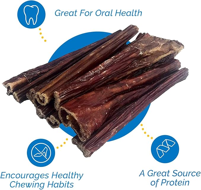 Beef Sticks for Dog - 100% Natural Esophagus Healthy Chews - Meat Jerky Snack for Dogs (6" - 10 Count Sticks)