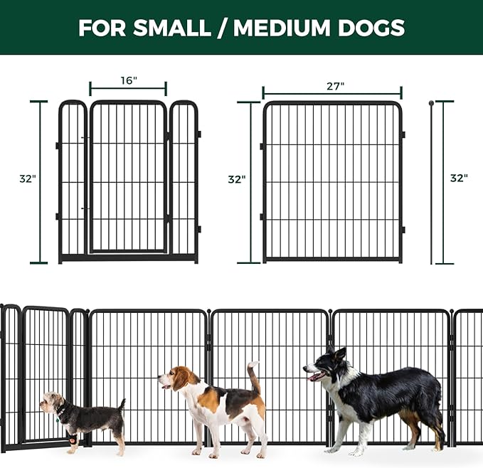 FXW Homeplus Dog Playpen Designed for Indoor Use, 32" Height for Medium Dogs, BlackāPatented