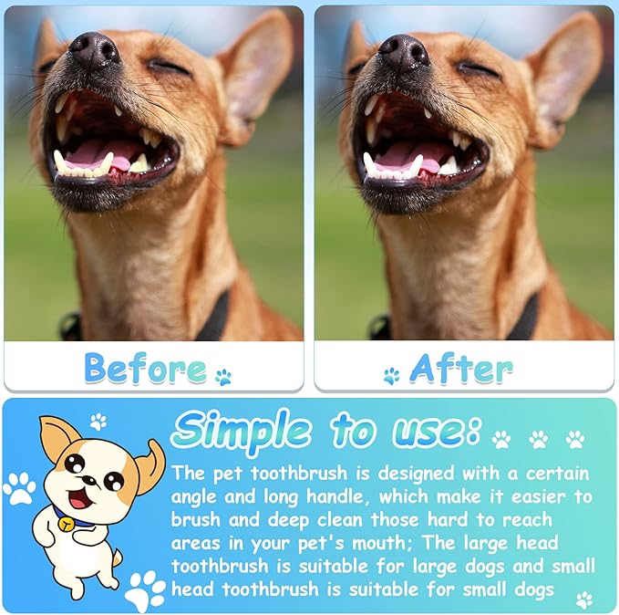 70 Pieces Dog Tooth Brush Pet Toothbrush Soft Grooming Dogs Toothbrush Dog Double Sided Toothbrush Puppy Long Handle Tooth Brush for Large and Small Teeth Cleaning Dental Oral Care (Green)