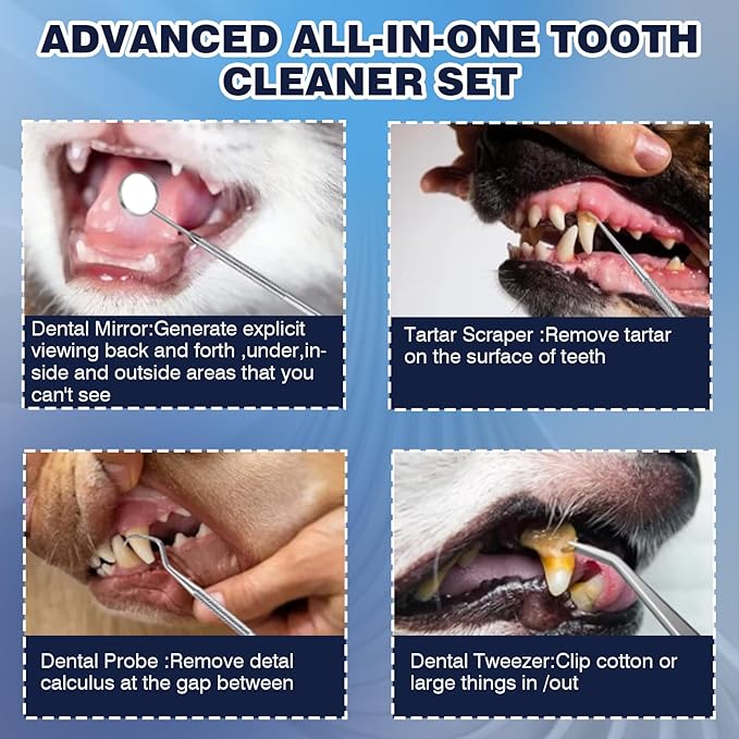 Dog Plaque Remover for Teeth,Dog Tooth Tartar Remover,5 Modes Pet Ultrasonic Tooth Cleaner, Dental Care Teeth Cleaning Kit, Teeth Cleaner for Large and Small Dogs