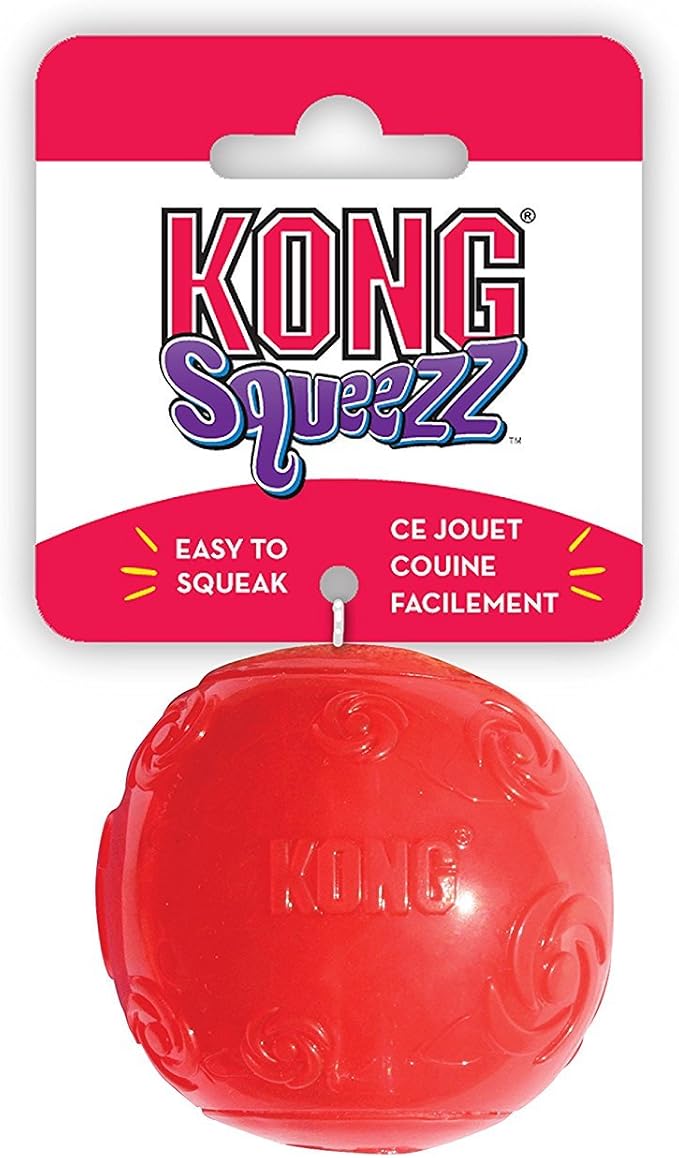 KONG Squeezz Ball Dog Toy, Medium, 2 Pack, Colors Vary