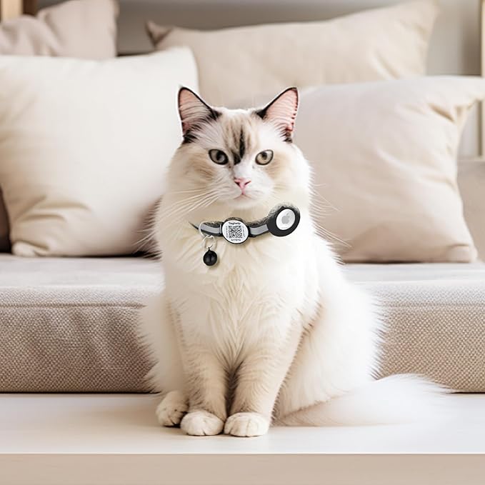 Reflective Kitten Collars with Bell,Cat Collar Breakaway with QR Code Name Tag, Cat ID Tag Personalized, Ultra-Durable, Adjustable, Fits Most Girl Boy Small Large Cats (Pink Reflective)