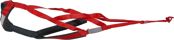 Neewa X-Back Racing Harness - Medium/Large, Red | High-Performance, Reflective Gear for Slim, Long-Bodied Dogs | Suitable for Canicross, Skijoring | Neck 16in, Chest 30in, Back 24in