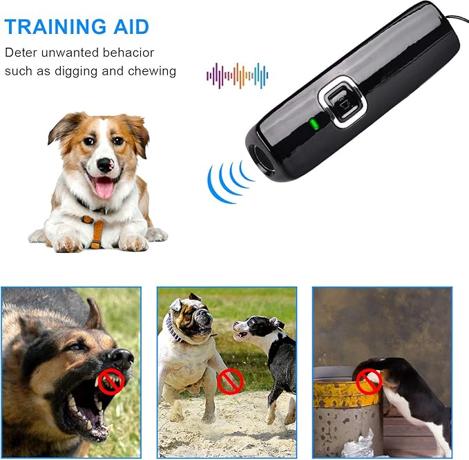 Ultrasonic Dog Barking Control Device, Anti Barking Device Dog Barking Silencer Dog Bark Deterrent Devices 20ft Range Dog Training & Behavior Aids Anti Bark Device