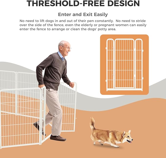 FXW Homeplus Dog Playpen Designed for Indoor Use, 40" Height for Large Dogs, WhiteâPatented