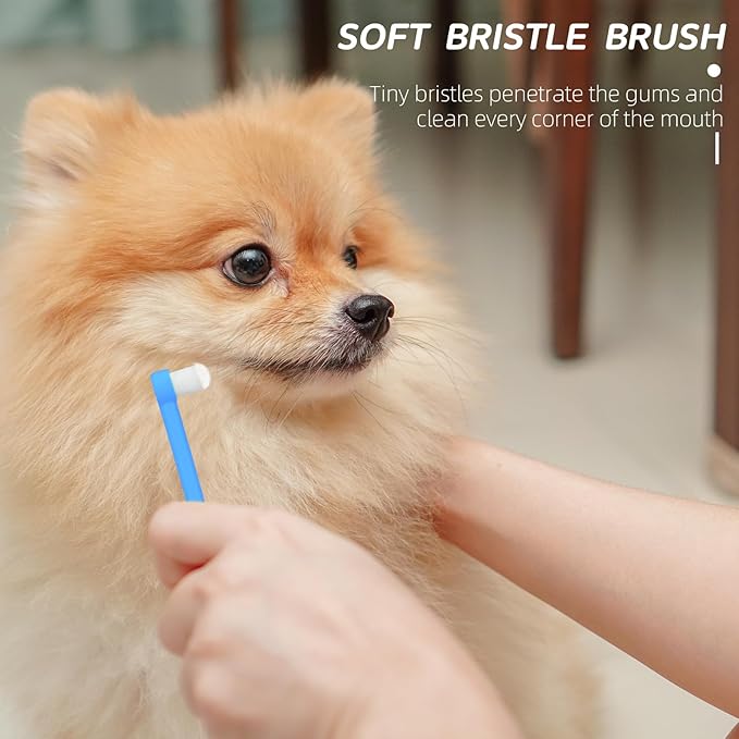 3Pcs Pet Toothbrush Cat Dog Toothbrush Puppy Kitten Toothbrush with Ultra Soft Nano Bristles, Pet Dental Care Oral Hygiene Toothbrush for Sensitive Pet Teeth Gums