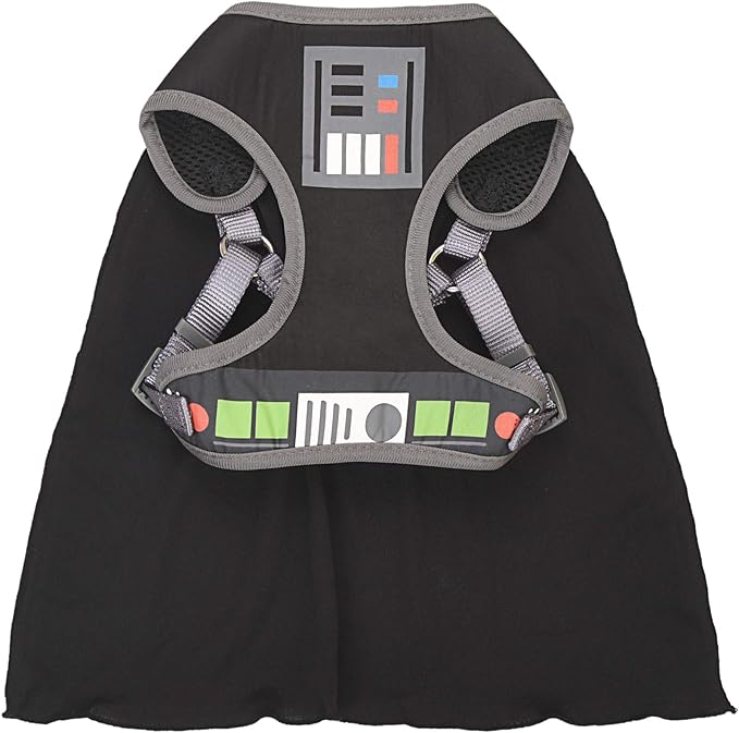 Star Wars for Pets Darth Vader Cosplay Dog Harness for Small Dogs, Small (S) | Black Small Dog Harness is Cute No Pull Dog Harness with Hood | Merch for Dogs or Pet Costume