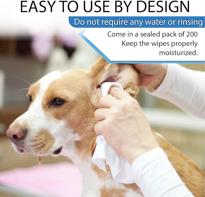 Dog Wipes for Dogs Cats, 200 Count All Purpose Cleaning Pet Wipes, Dog Ear Wipes, Quick Easy Grooming for Bums, Body, Paws, Eyes, for A Easy & Speedy Freshen-Up, 2 Travel Pack of 200 Wipes