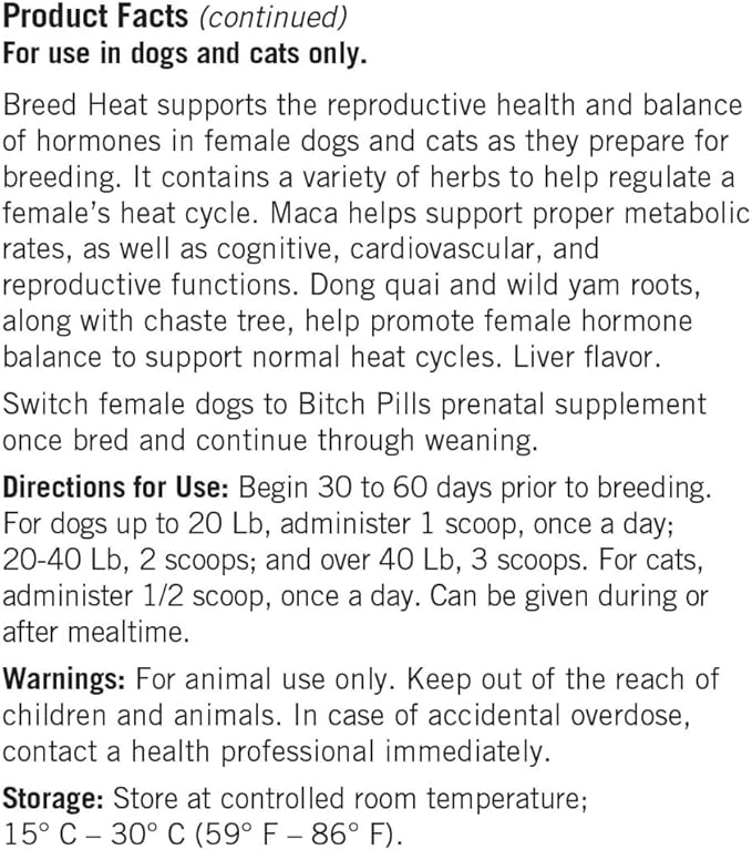 Breed Heat - Breeding & Reproductive Supplement for Dogs & Cats (Formerly Thomas Labs, Same Product) - 16 oz Powder