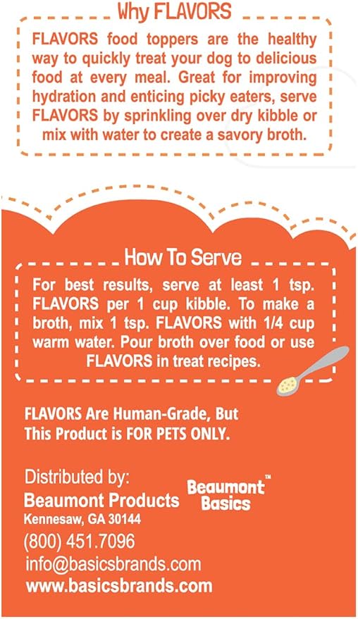 Flavors Food Topper and Gravy for Dogs - Peanut Butter Recipe, 6.0 oz. - Human Grade, Grain Free - Perfect Kibble Seasoning and Treat Mix for Picky Dog or Puppy