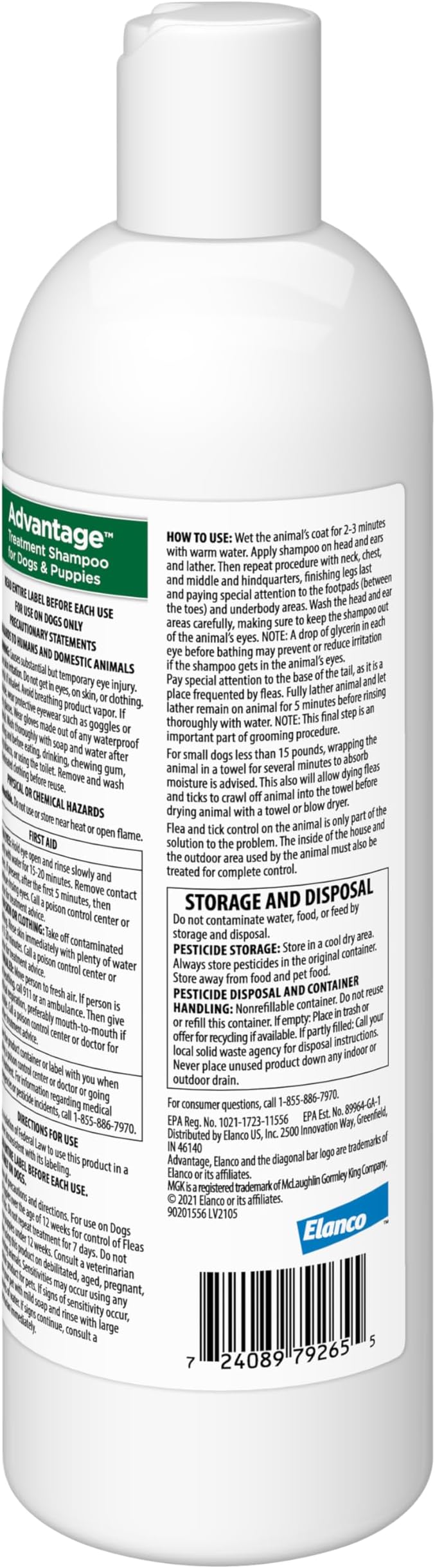 Advantage Dog Flea & Tick Shampoo for Puppies & Adult Dogs | Kills Fleas & Ticks | 12 oz.