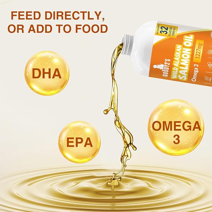 Alaskan Salmon Oil for Dogs & Cats - Omega 3 EPA DHA Fish Oil for Healthy Skin & Coat, Joint & Bone Support, Allergy Relief, & Inflammation Defense - 32oz All-Natural Liquid Supplement