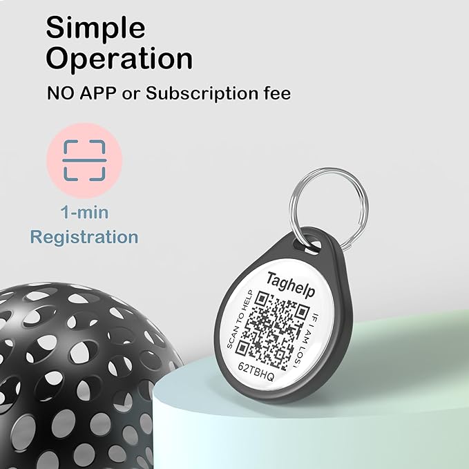 (2 Pack) QR Code Pet ID Dog cat Tags for Collar Personalized for Pet Online Profile - Scan QR Receive Instant Pet Location Alert Email, Anti-Lost,No Subscription fees (2 Black, for cat - 1")