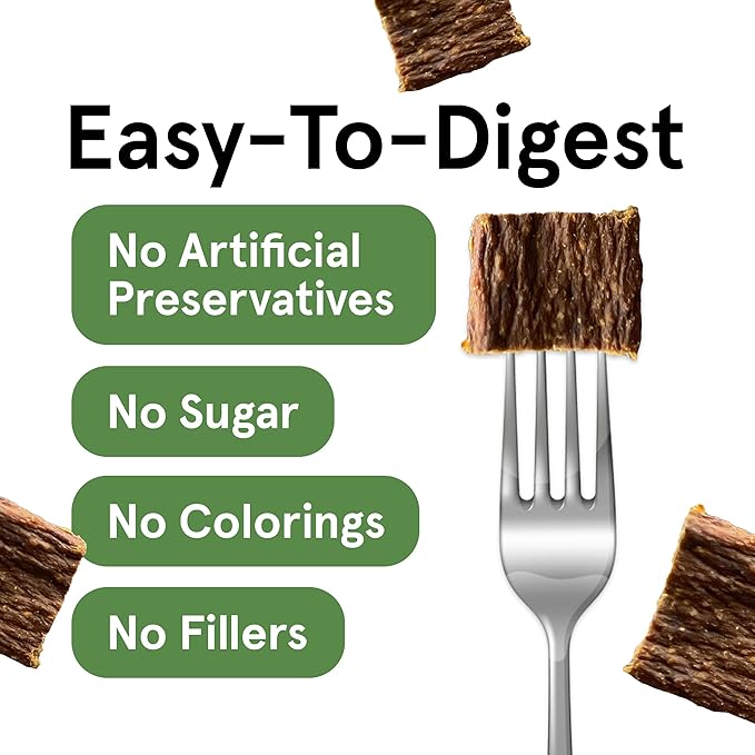 Real Meat Dog Treats - Two 12oz Bag of Bite-Sized Air-Dried Beef Jerky for Dogs - Grain-Free Jerky Dog Treats with 95% Human-Grade, Free-Range, Grass Fed Beef - All-Natural High Protein Dog Treats