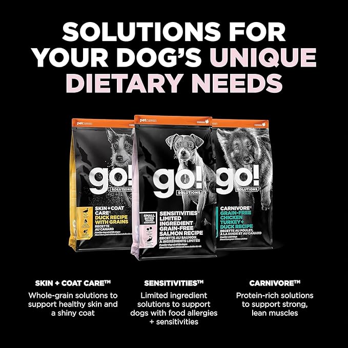 GO! SOLUTIONS Sensitivities – Small Bites Salmon Recipe – Limited Ingredient Dog Food, 3.5 lb – Grain Free Dog Food for All Life Stages – Dog Food to Support Sensitive Stomachs