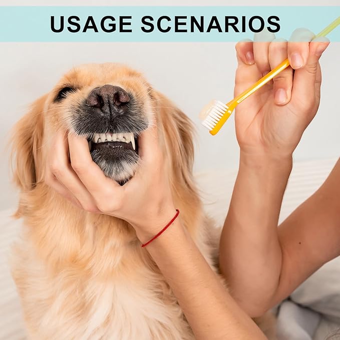Dual Headed Dog Tooth Brush of 12pcs,Dog Toothbrush Finger,Toothbrush for Dogs Dental Care,Pet Toothbrush for Small to Large Dogs, Cats, and Most Pets, Teeth Brush in Bulk