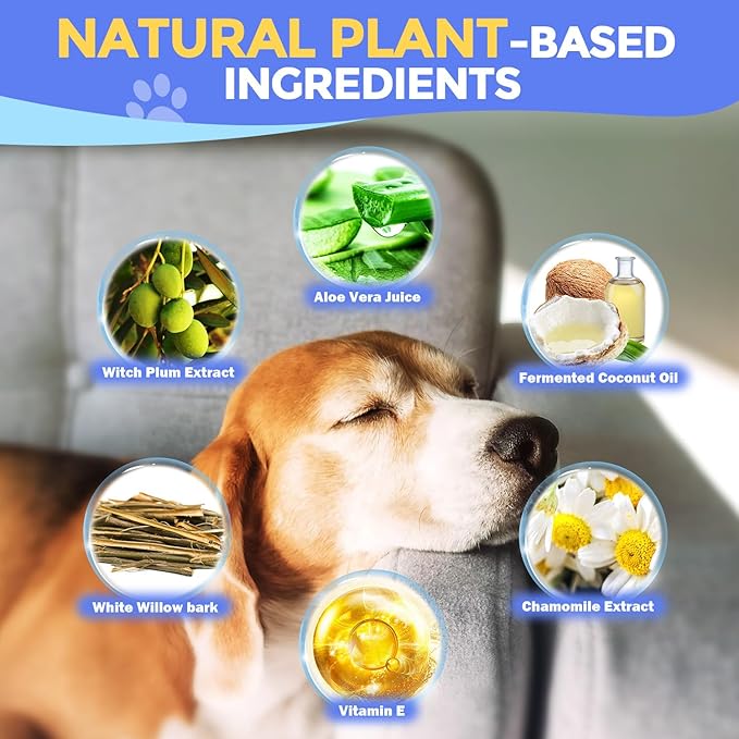 Ear Finger Wipes for Dogs & Cats - Cleaning Earwax & Debris - Relieves Ear Itching & Discomfort - Fresh Aloe Scent - Sooths & Repair, Natural Ingredients-100 Count