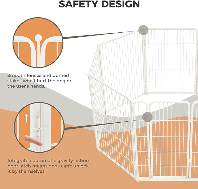 FXW Homeplus Dog Playpen Designed for Indoor Use, 40" Height for Large Dogs, WhiteâPatented