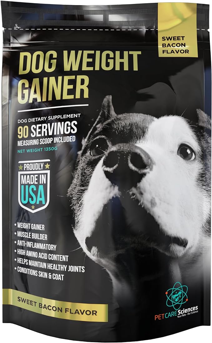 Dog Weight Gainer - Weight Gain Supplements for Dogs - Canine and Dog Muscle Builder - Dog Protein Powder - High Calorie Dog Food Supplement - Made in The USA