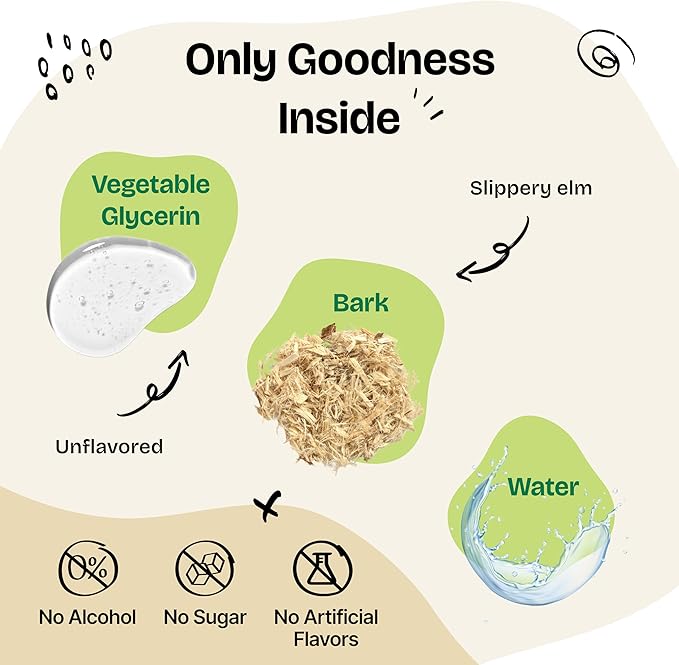 Slippery Elm Drops for Dogs - Gut Health Supplement w/Slippery Elm Bark - Soluble Fiber Digestive Drops for Dogs - Liquid Dog Vitamins and Supplements for Pet's Happy Tummy - 4 oz