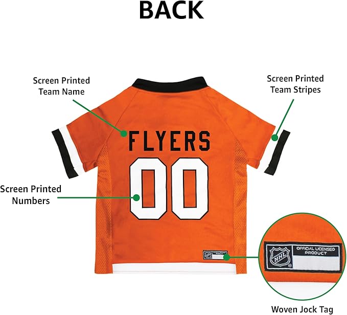 Pets First NHL Philadelphia Flyers Jersey for Dogs & Cats, Small. - Let Your Pet Be A Real NHL Fan!