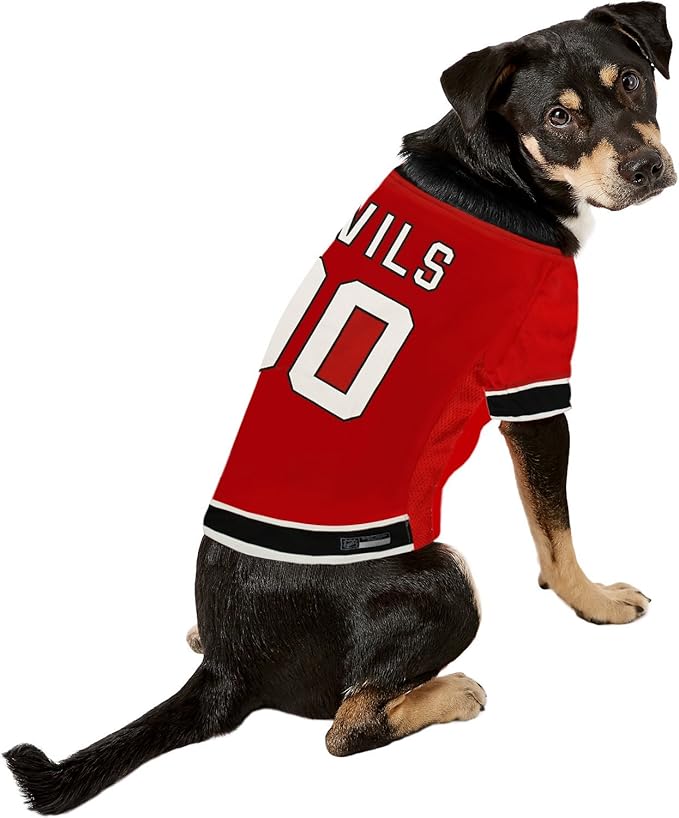 Pets First NHL New Jersey Devils Jersey for Dogs & Cats, X-Small. - Let Your Pet Be A Real NHL Fan!