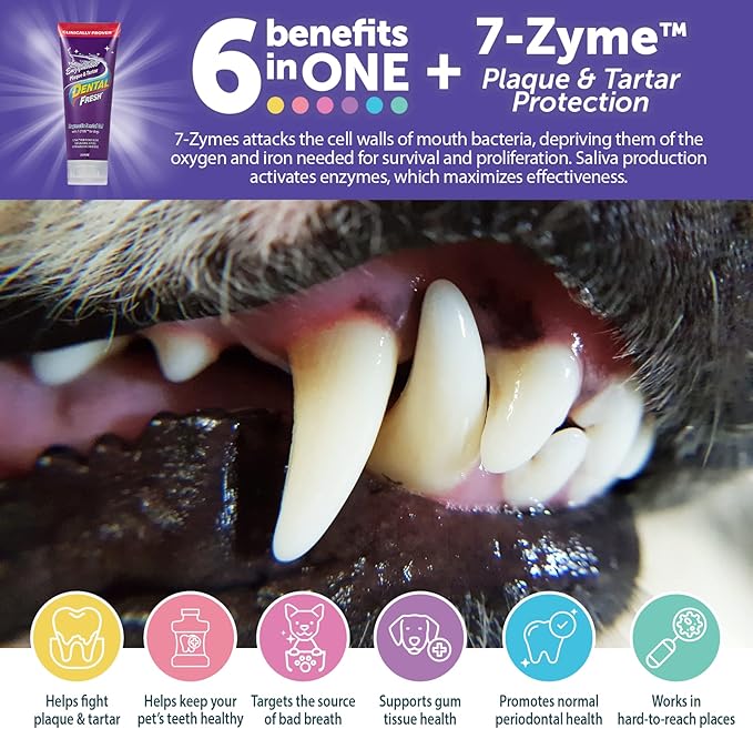 Dental Fresh Enzymatic Gel Finger Toothbrush Kit for Dogs, Includes Dog Finger Toothbrush – Dog Toothpaste and Dog Toothbrush – Dog Teeth Cleaning
