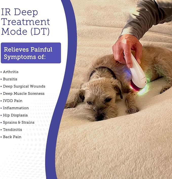Light Therapy for Dogs and Pets - LED Light Therapy for Pain Relief, Muscle & Joint Pain, Reduce Inflammation, Heal Wounds, & Clear Skin Problems with 2 Therapy Modes