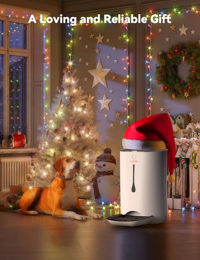 WOPET 7L Automatic Dog Feeder, Automatic Pet Feeder for Cats and Dogs, Cat Food Dispenser with Protion Control, Programmable Timer for up to 5 Meals Per Day