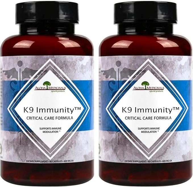 K9 Immunity, Immune Support Supplement for Dogs, Organic and Mushroom Enhanced Dog Health Supplies, Pack of 2, 90 Capsules Each